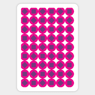 Purple Squares and Circles Seamless Pattern 018#002 Sticker